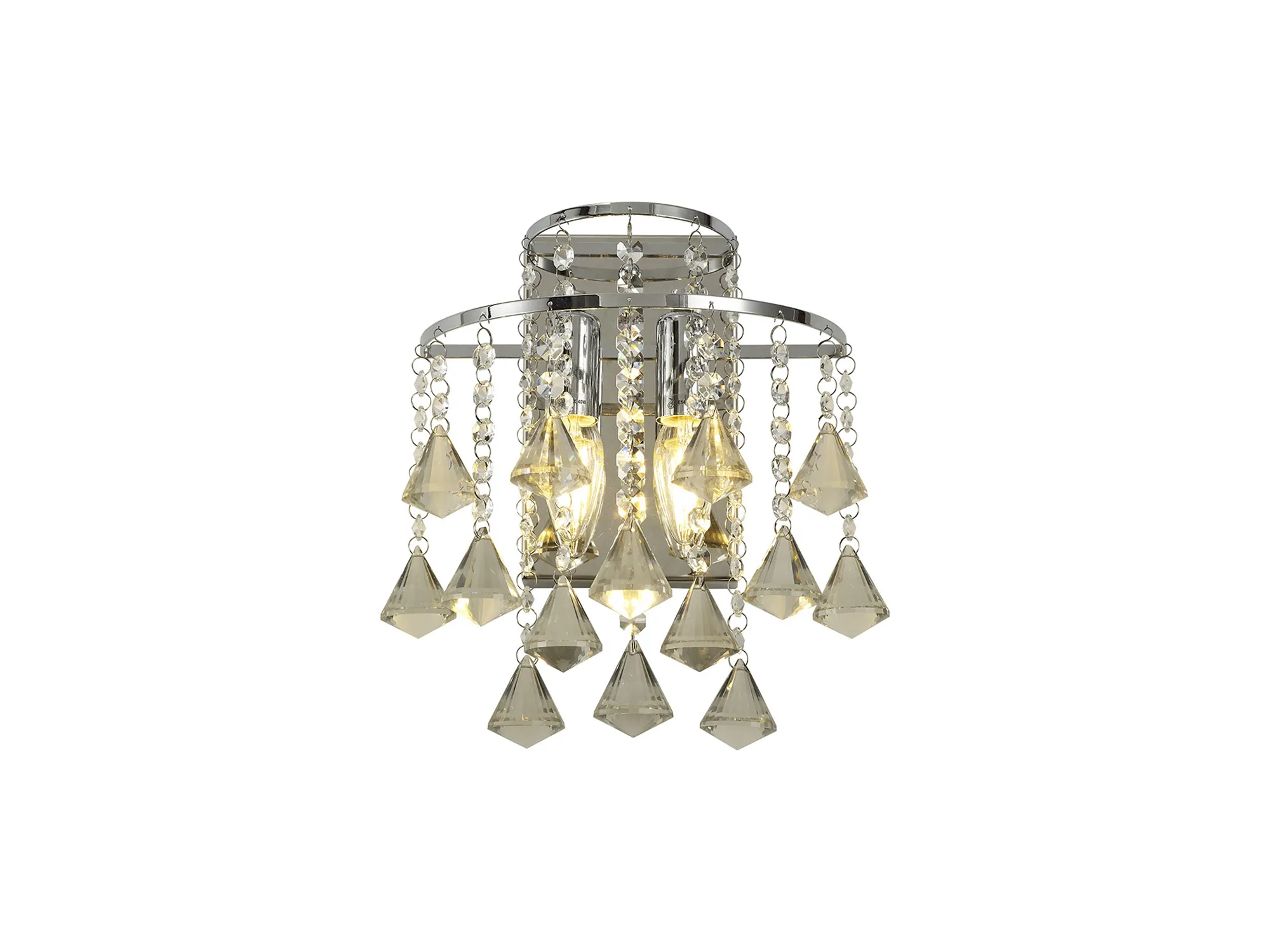 IL30774  Inina Crystal Switched Wall Lamp 2 Light Polished Chrome